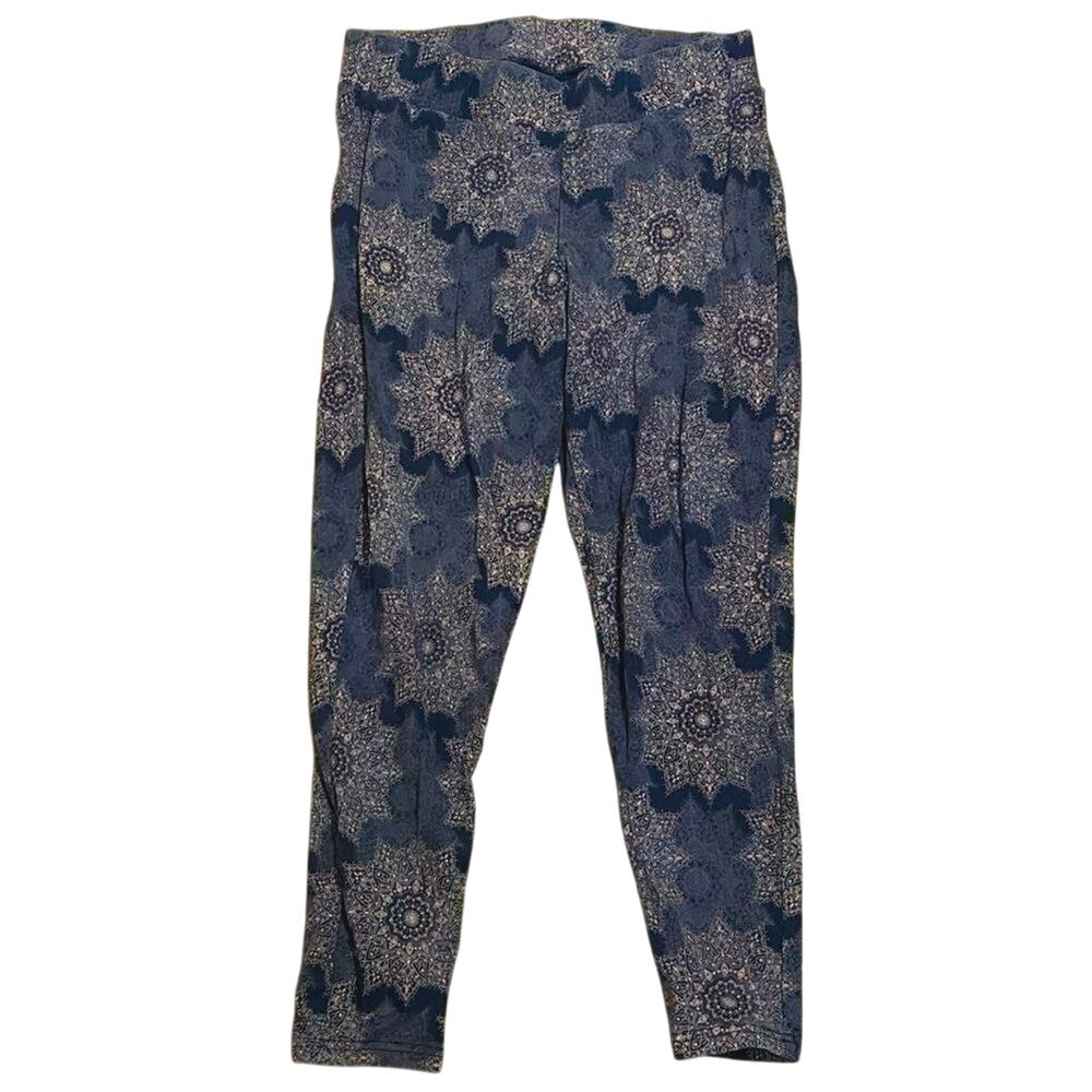Torrid Size 1 Dark Blue Mandala Print Leggings Stretch Plus Size Cotton